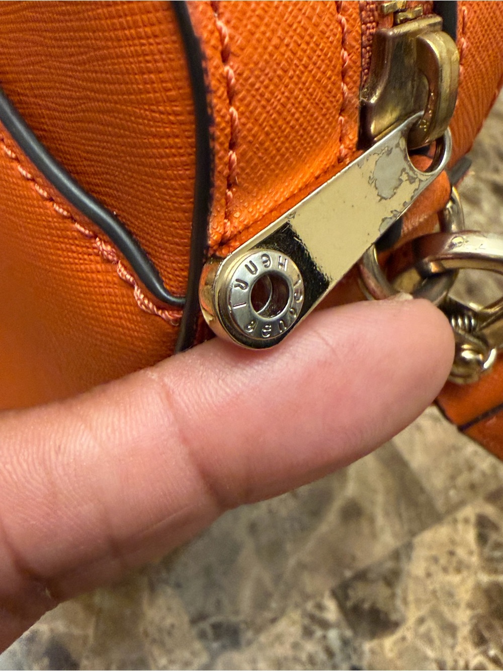Henri Bendel Orange Saffiano Leather Crossbody Camera Bag - Picture 5 of 10